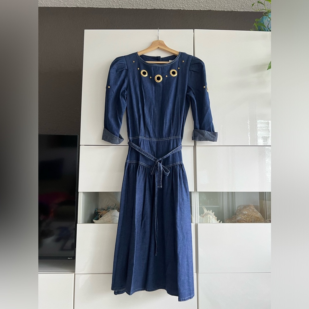 Vintage denim maxi dress